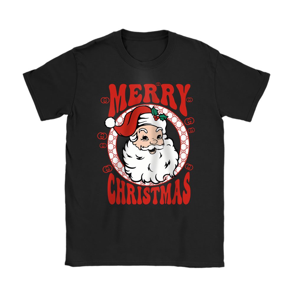 Retro Merry Christmas Santa Gucci Unisex T-Shirt Cotton Tee BN19699