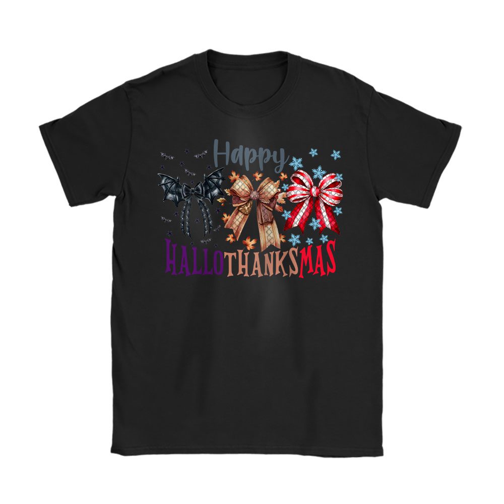 Hallothanksmas Coquette Bow Gucci Unisex T-Shirt Cotton Tee BTN19356
