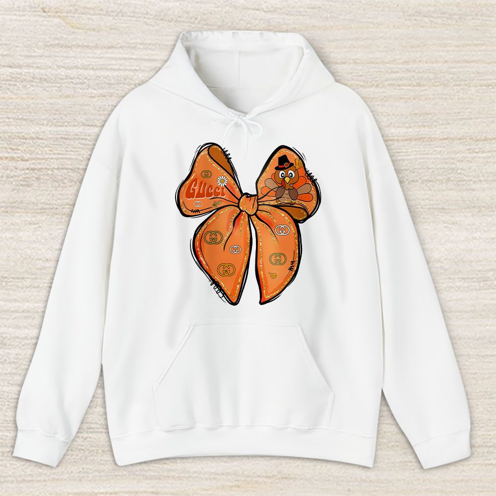Retro Thanksgiving Coquette Turkey Bow Its Turkey Time Gucci Unisex Hoodie TAH19375