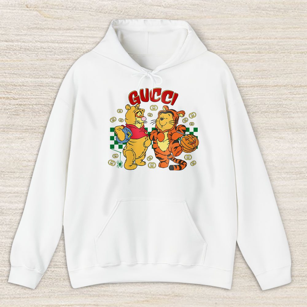 Retro Trick Or Treat Pooh And Tigger Gucci Unisex Hoodie TAH18266