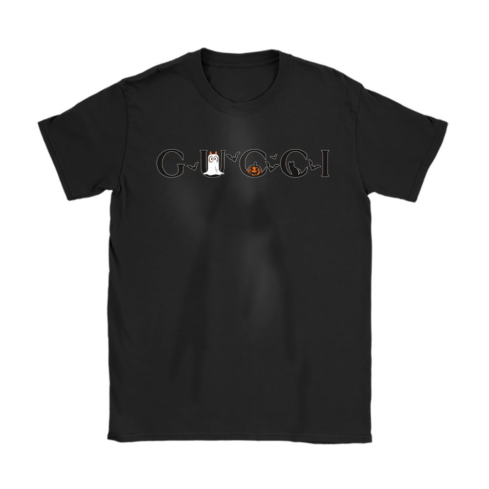 Bluey Bingo Halloween Gucci Unisex T-Shirt Cotton Tee BTN18265