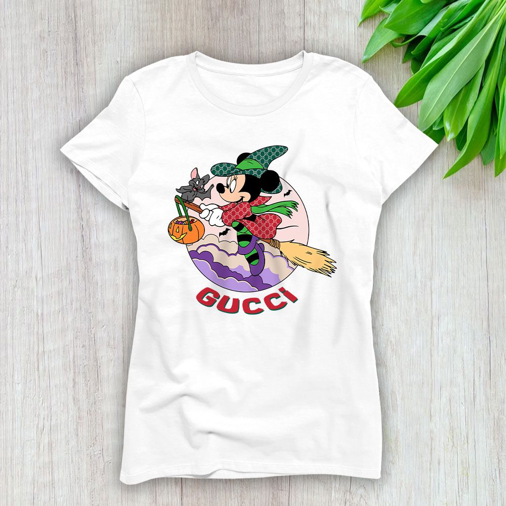 Spooky Vibes Retro Mickey Ghost Gucci Lady T-Shirt Women BTN17765