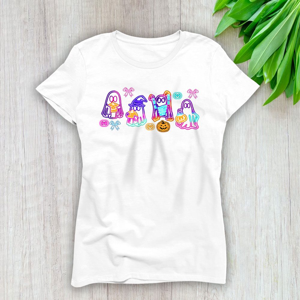Ghost Neon Color Halloween Gucci Lady T-Shirt Women BTN17738