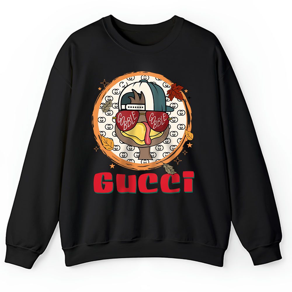 Gobble Turkey Boy Trendy Thanksgiving Gucci Unisex Sweatshirt BTN18198