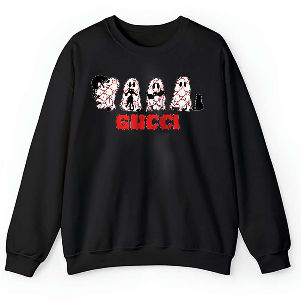 Halloween Black Cat Ghost Gucci Unisex Sweatshirt BTN17749