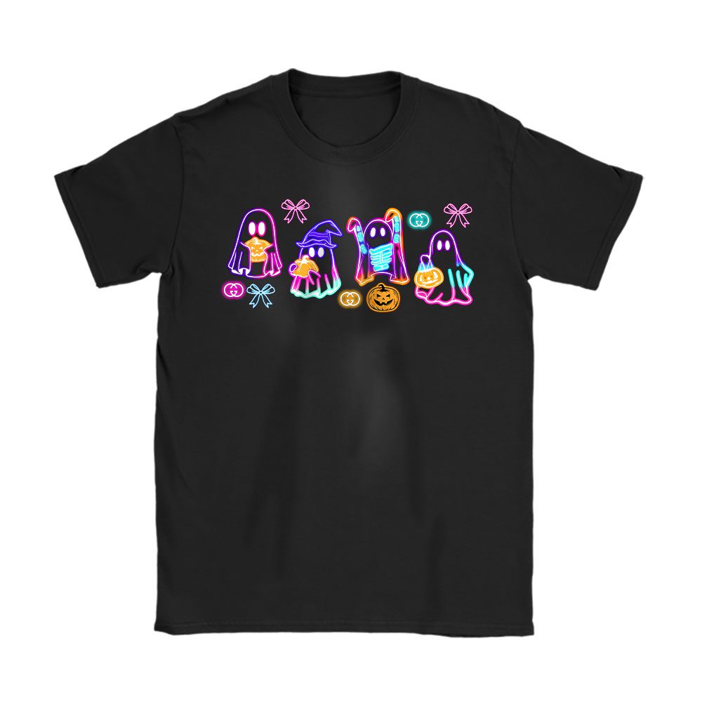 Ghost Neon Color Halloween Gucci Unisex T-Shirt Cotton Tee BN17738