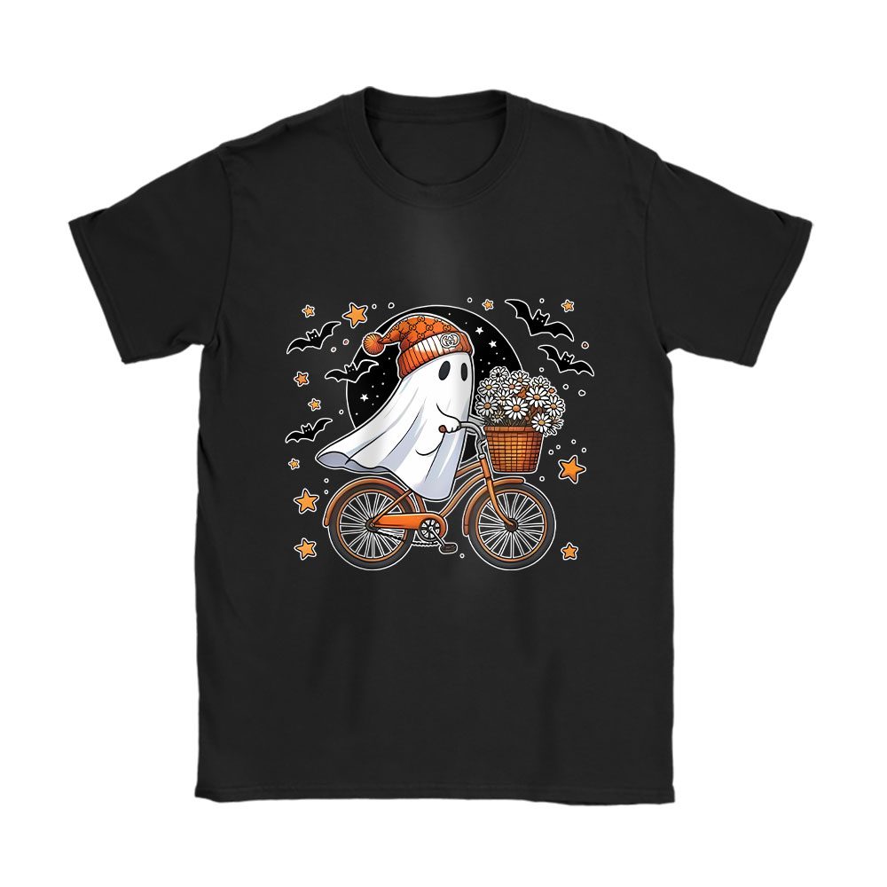 Halloween Ghost Bicycle Gucci Unisex T-Shirt Cotton Tee BN17086