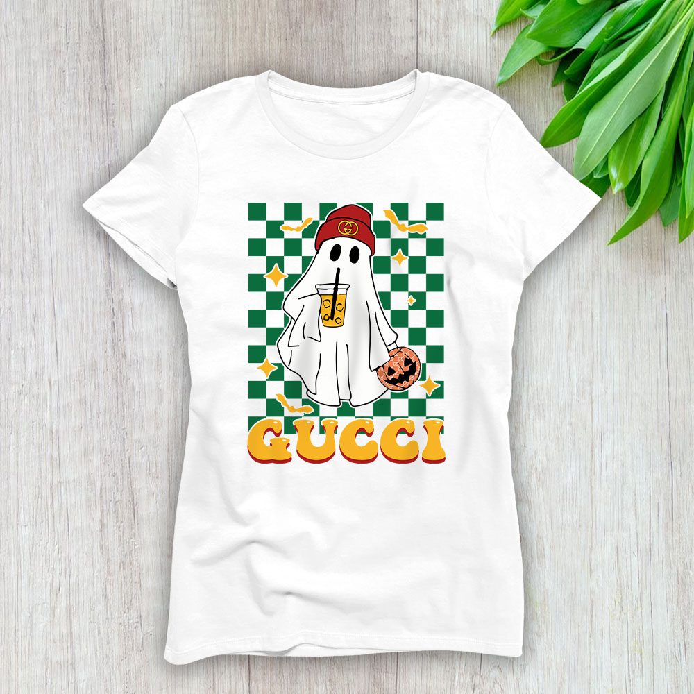 Spooky Season Cute Ghost Halloween Boujee Boojee Gucci Lady T-Shirt Women BTN15117