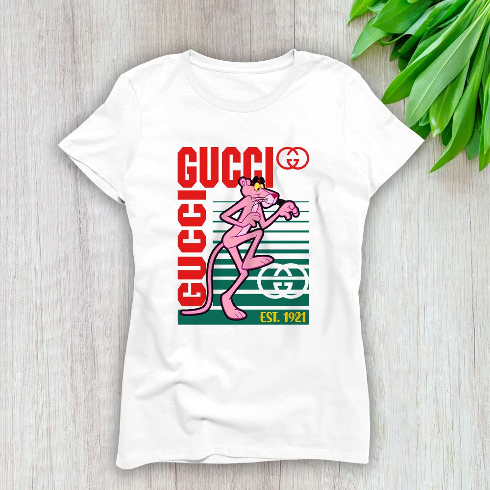Pink Panther Lined Portrait Gucci Lady T-Shirt Women BTN15099