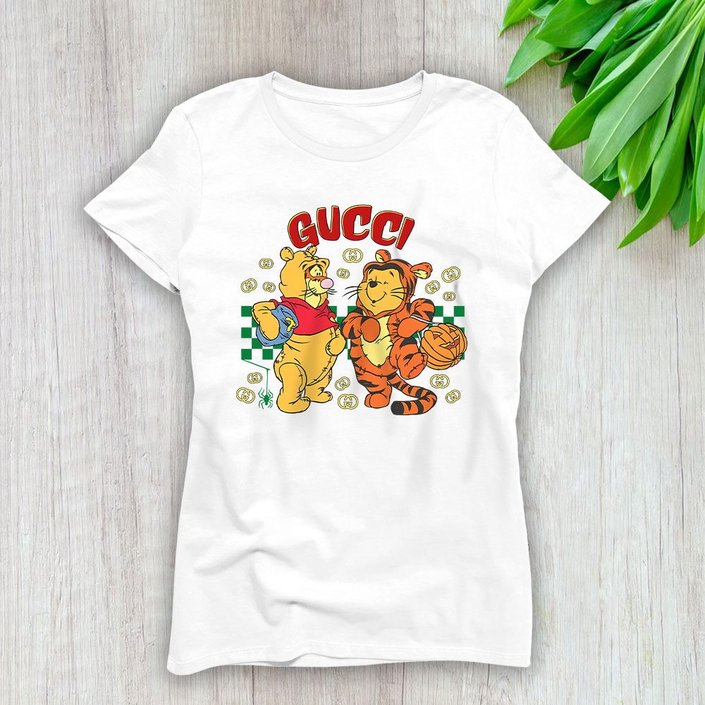 Retro Trick Or Treat Pooh And Tigger Gucci Lady T-Shirt Women BTN15115