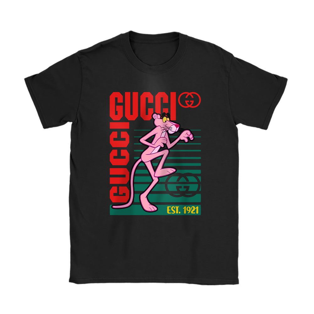 Pink Panther Lined Portrait Gucci Unisex T-Shirt Cotton Tee BN15099