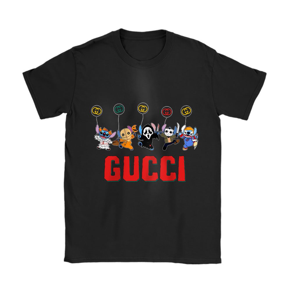 Disney Stitch Hapyy Halloween Gucci Unisex T-Shirt Cotton Tee BN15110