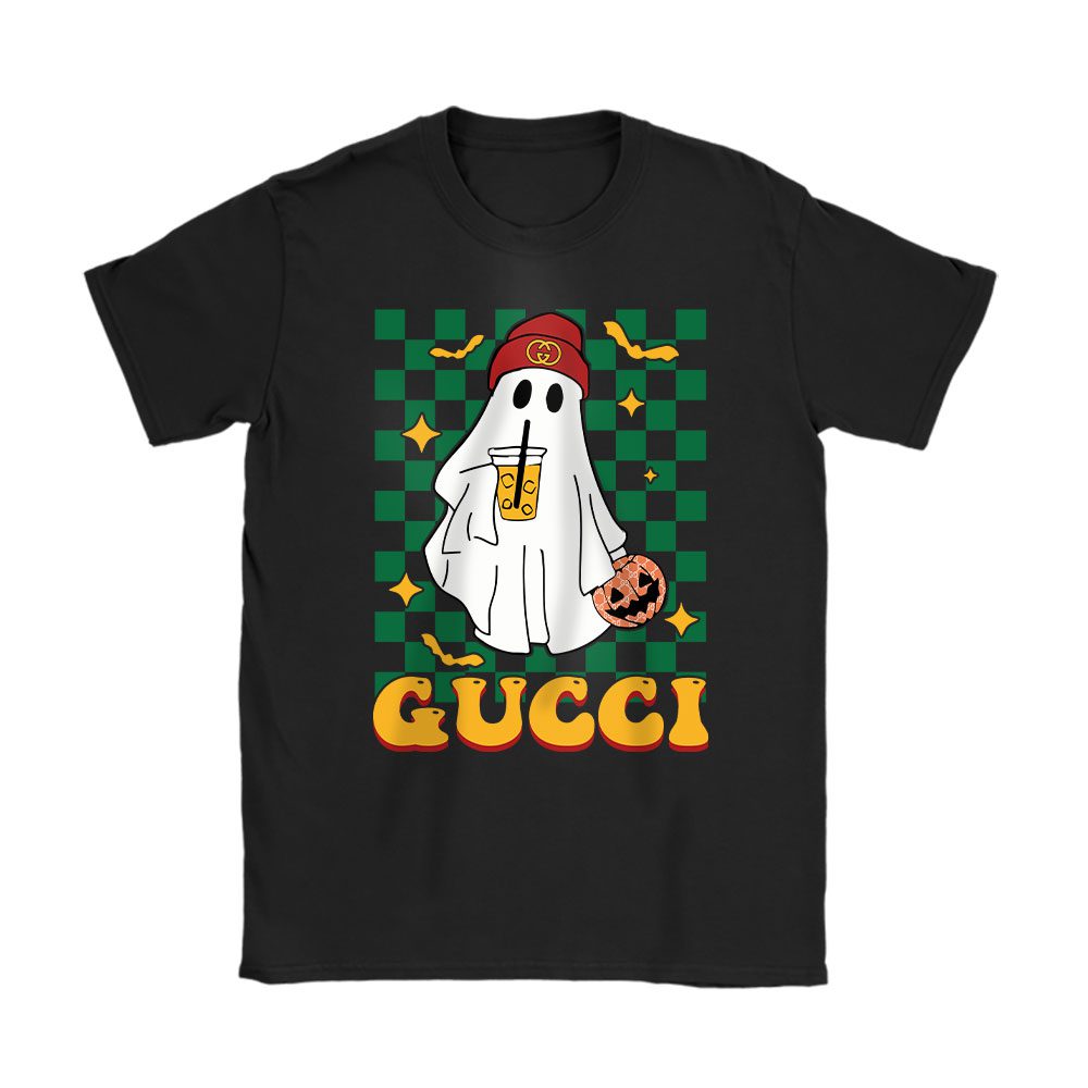 Spooky Season Cute Ghost Halloween Boujee Boojee Gucci Unisex T-Shirt Cotton Tee BN15117