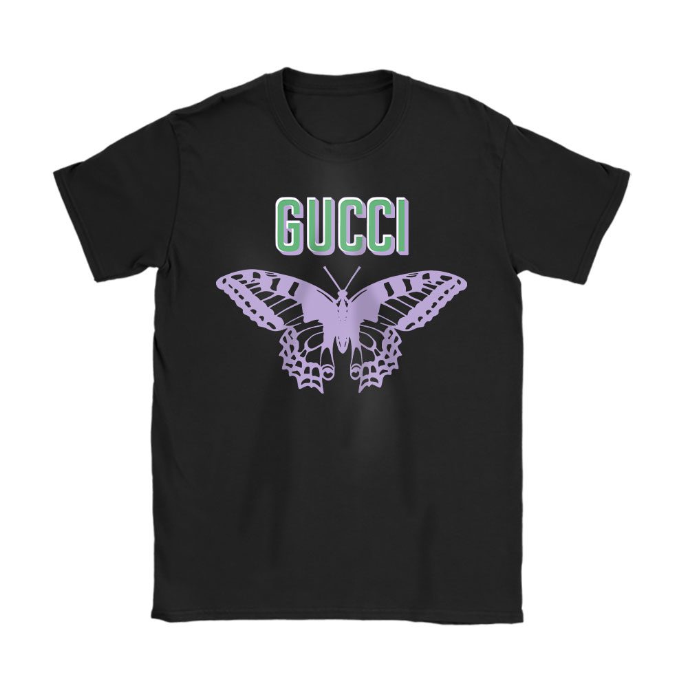 Butterfly Printed Cotton Jersey Gucci Unisex T-Shirt Cotton Tee BN15067
