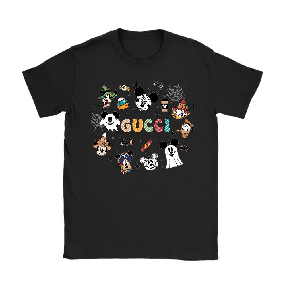 Mickey Minnie Spooky Vibes Halloween Gucci Unisex T-Shirt Cotton Tee BN14670