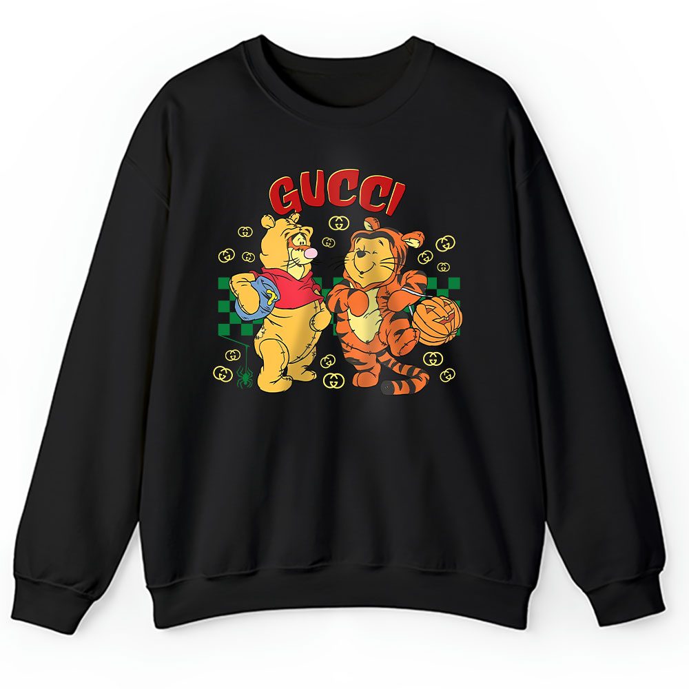 Retro Trick Or Treat Pooh And Tigger Gucci Unisex Sweatshirt BTN15115