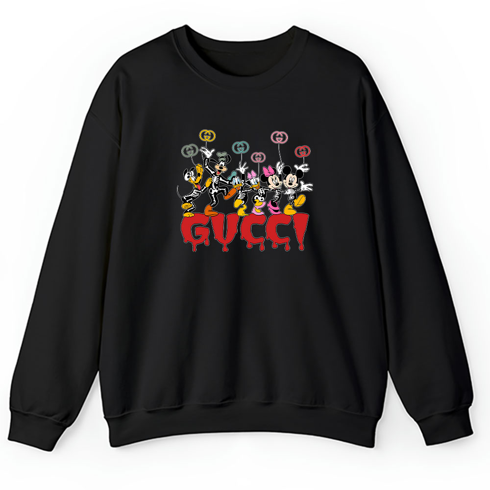 Mickey And Friends Skeleton Halloween Gucci Unisex Hoodie TAH10104