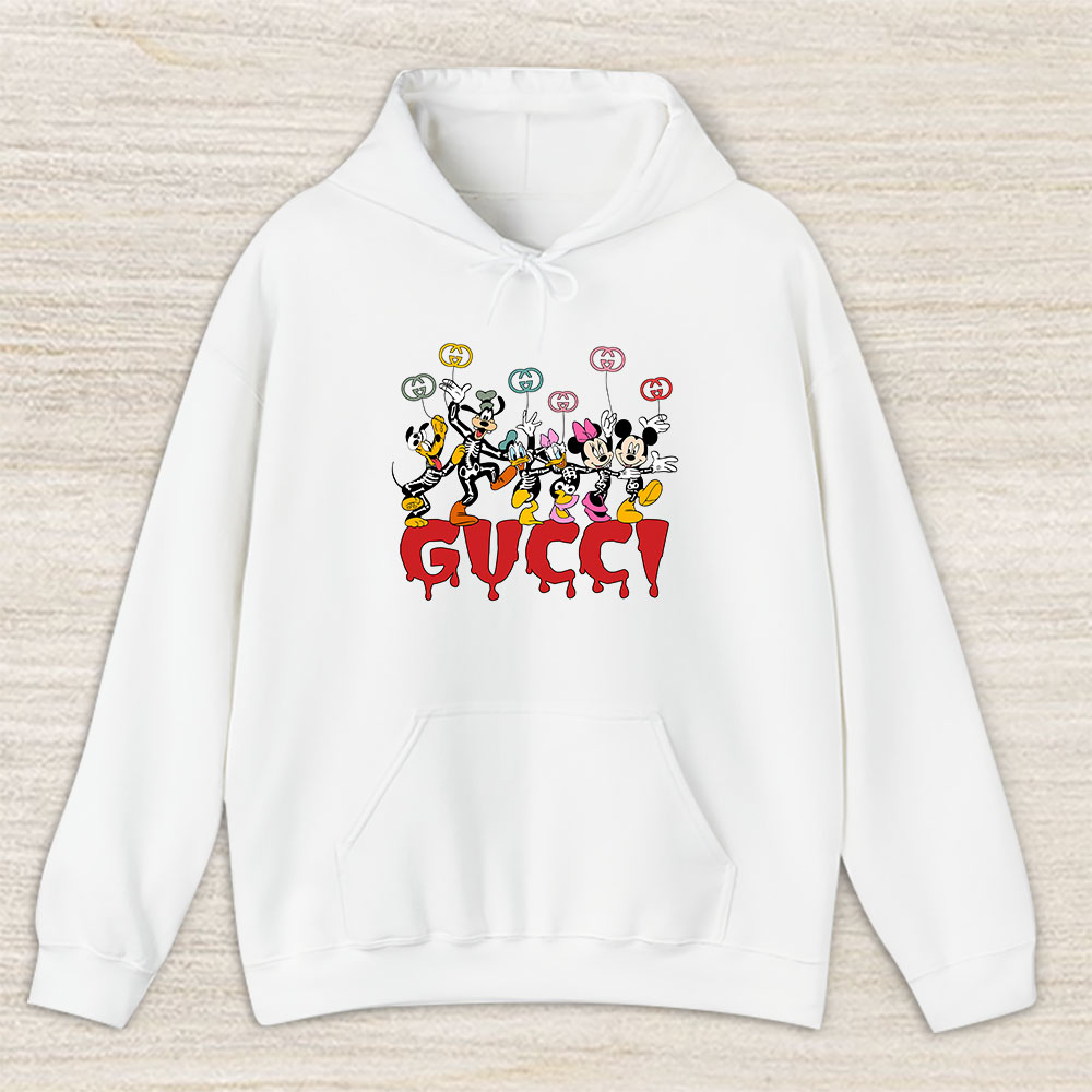 Mickey And Friends Skeleton Halloween Gucci Unisex Hoodie TAH10104