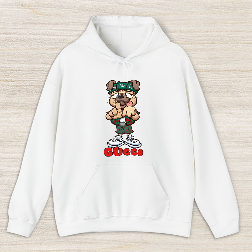Cholo Pug Dog Making The Los Angeles Hand Sign Gucci Brand Unisex Hoodie TAH6251