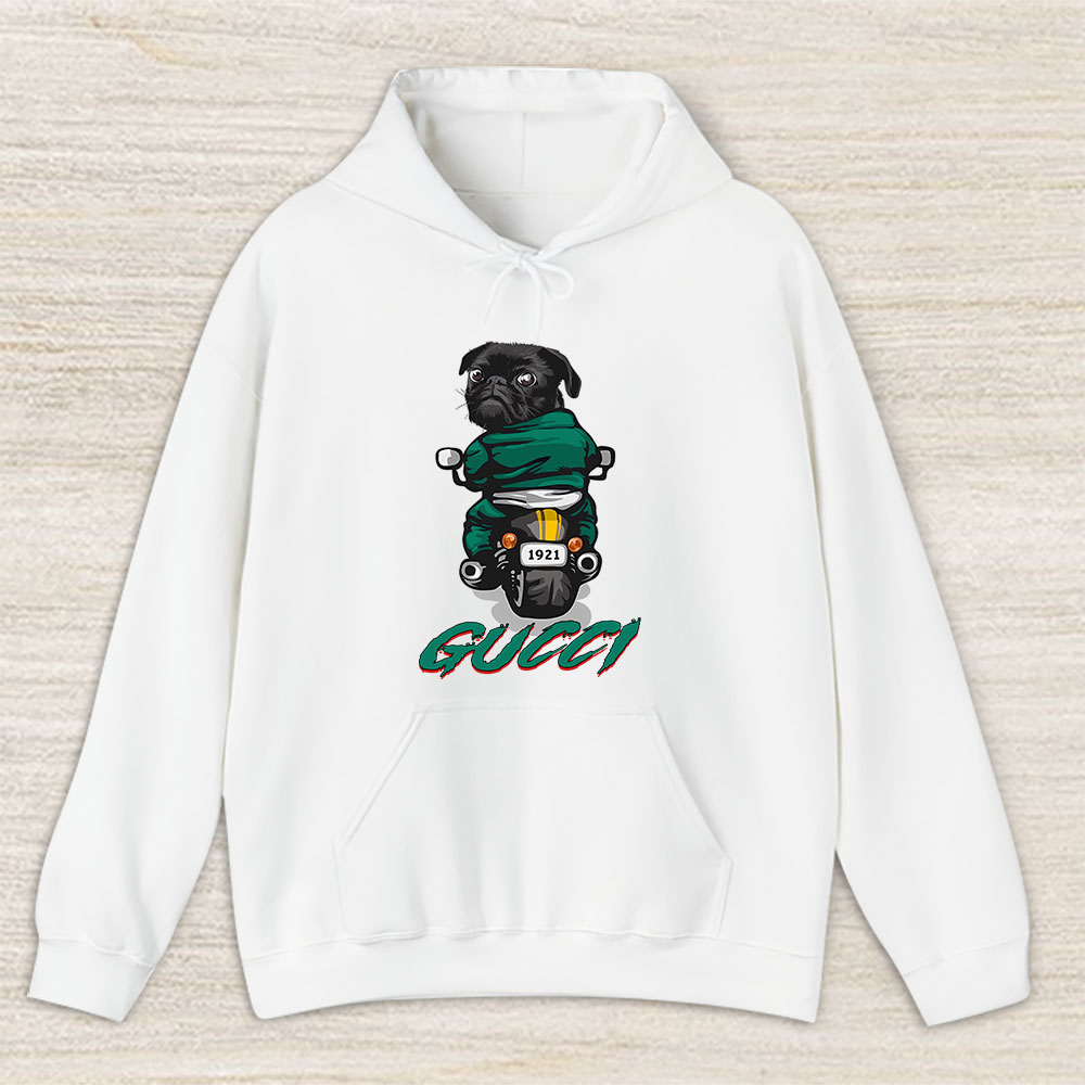 Pug Dog Riding A Motorcycle Gucci Brand Unisex Hoodie TAH6382