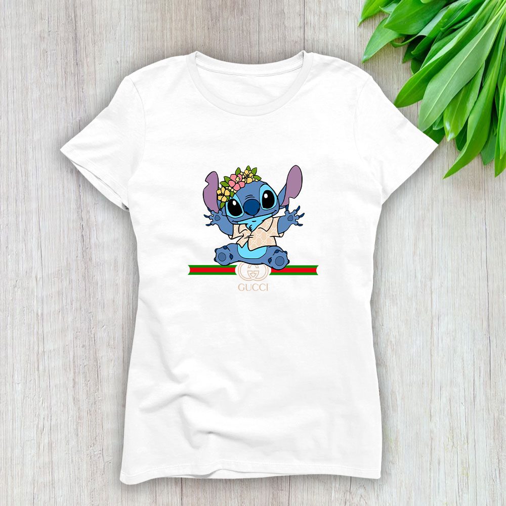 Gucci Stitch Cute Lady T-Shirt Luxury Tee For Women LDS1411