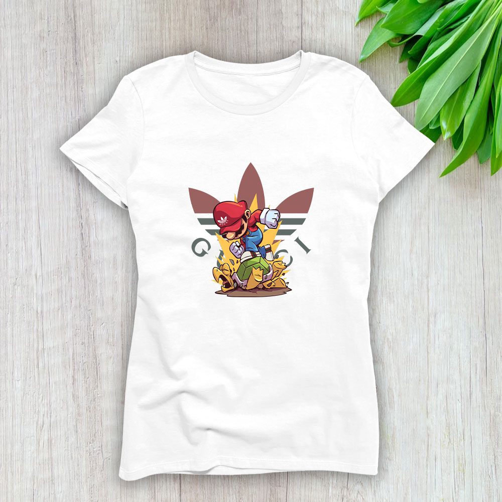 Gucci Adidas Super Mario Lady T-Shirt Luxury Tee For Women LDS1404