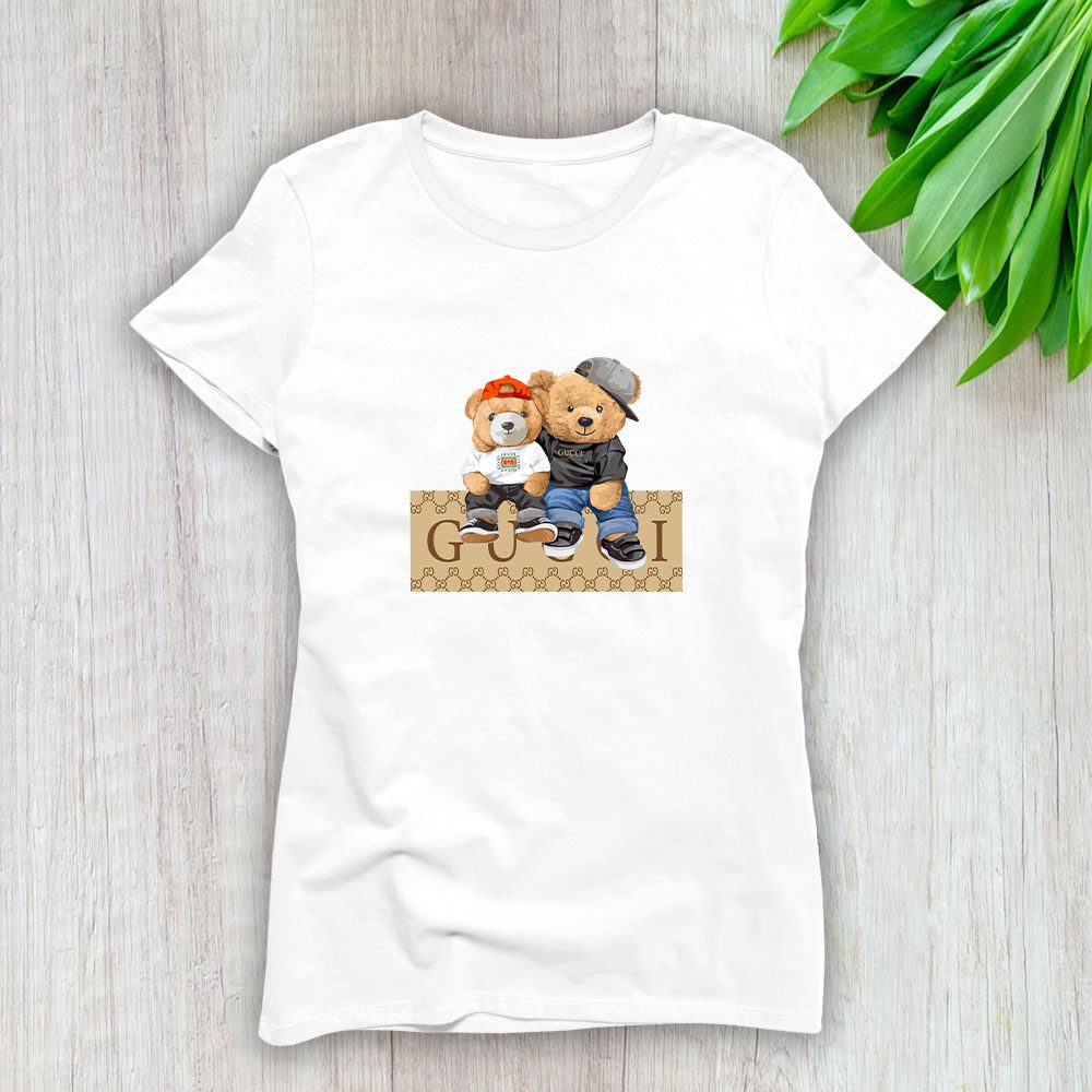 Gucci Teddy Bear Lady T-Shirt Luxury Tee For Women LDS1388