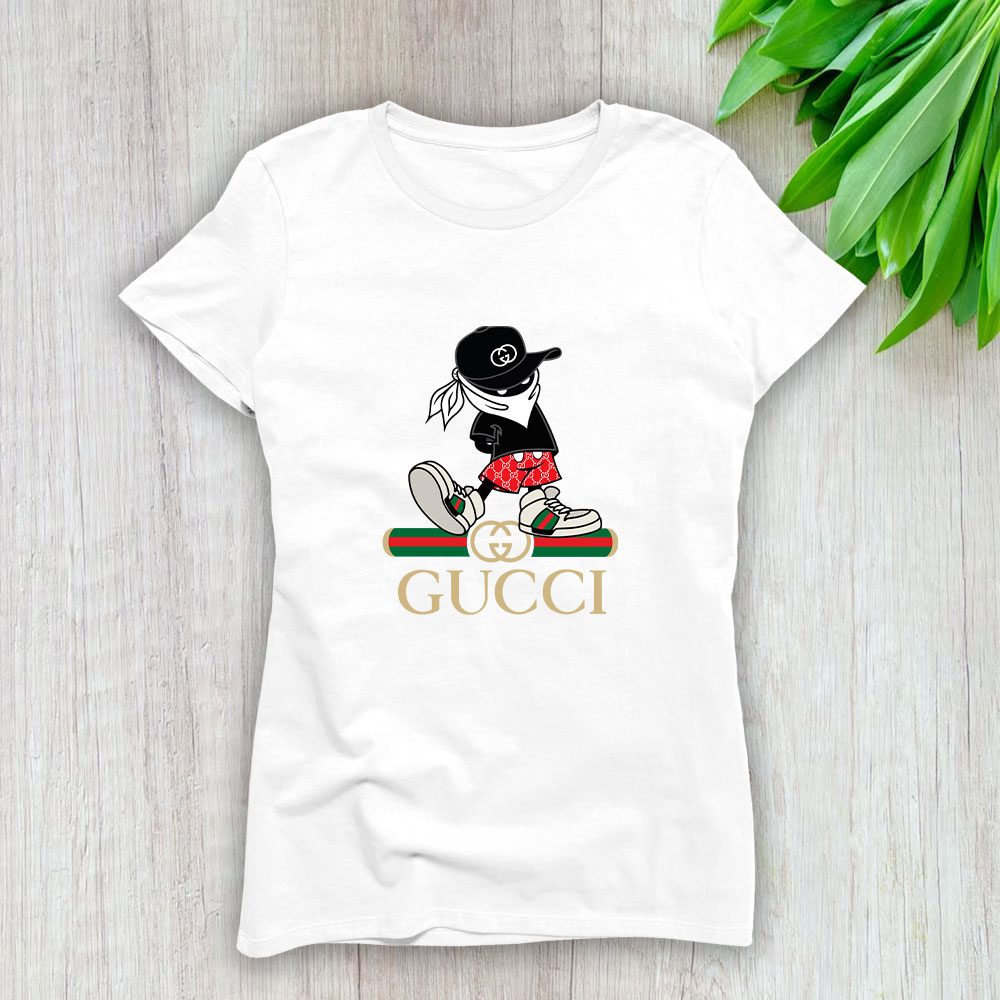 Gucci Mickey Mouse Gangster Lady T-Shirt Luxury Tee For Women LDS1405