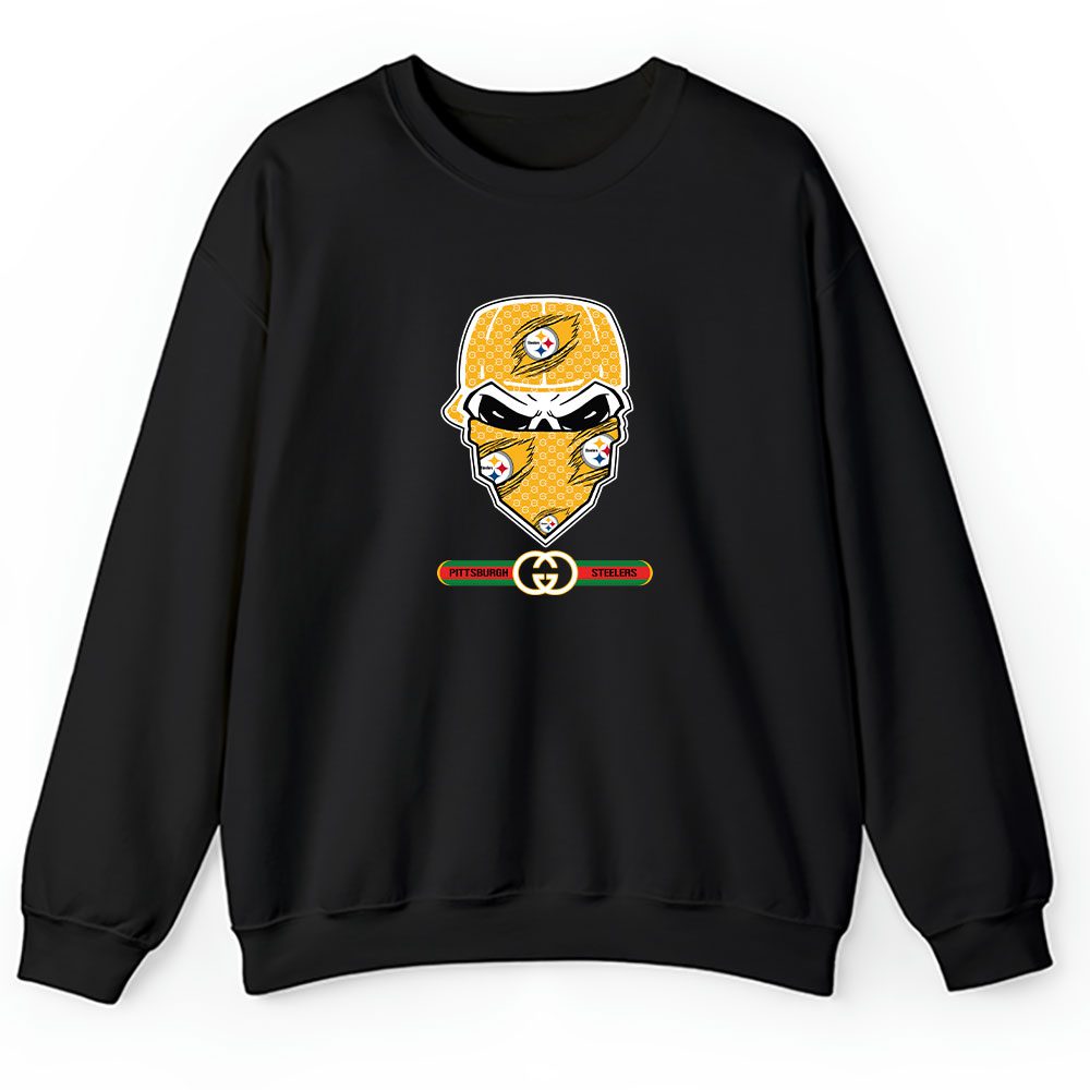 Gucci x NFL x Pittsburgh Steelers Skull Luxury Unisex Sweatshirt For Fan TBS1042