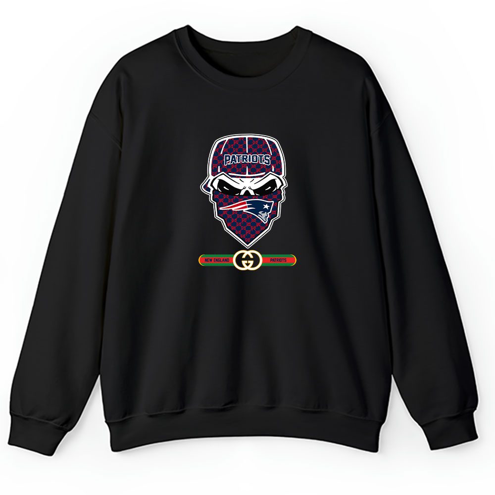 Gucci x NFL x New England Patriots Skull Luxury Unisex Sweatshirt For Fan TBS1033