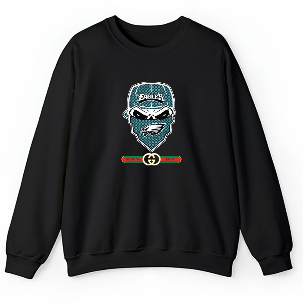 Gucci x NFL x Philadelphia Eagles Skull Luxury Unisex Sweatshirt For Fan TBS1039