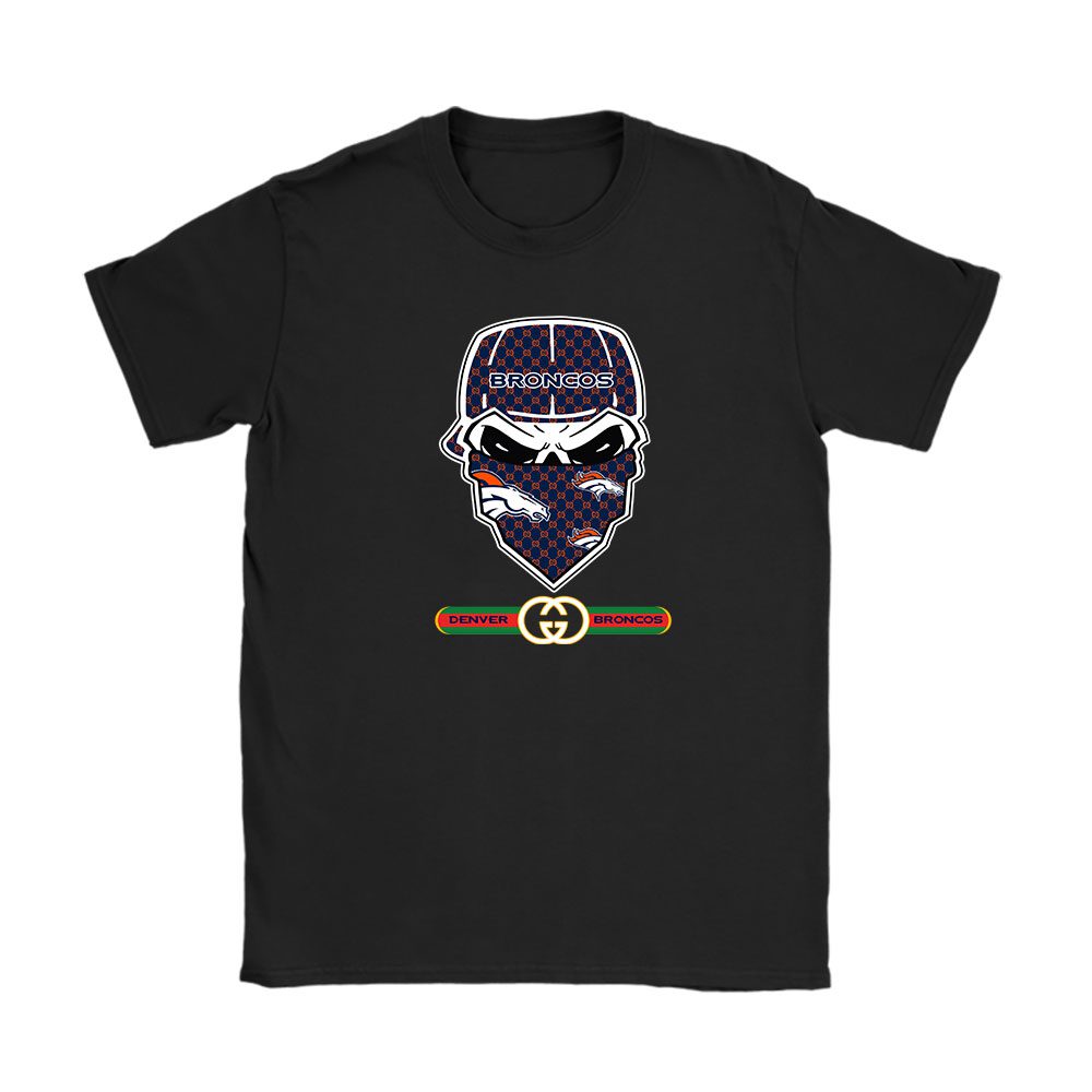 Gucci x NFL x Denver Broncos Skull Luxury Unisex T-Shirt For Fan TBT1024