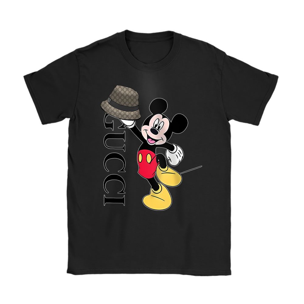 Disney Mickey Logo Gucci Unisex T-Shirt Cotton Tee BN23313