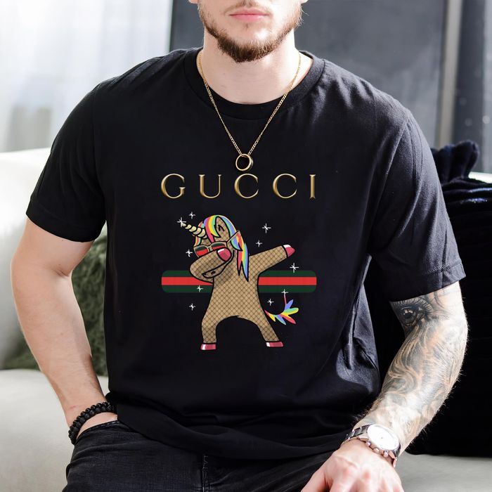 Gucci Vintage Unisex T-Shirt Dabbing Unicorn Dab Hip Hop Funny Magic