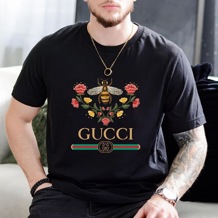 Gucci Vintage Unisex T-Shirt Bee Flowerblack