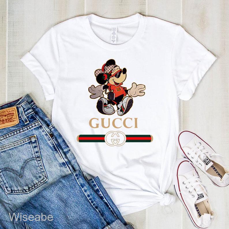 Hihop Mickey Mouse Gucci Unisex T-Shirt Gucci Logo T- Shirt WTS468