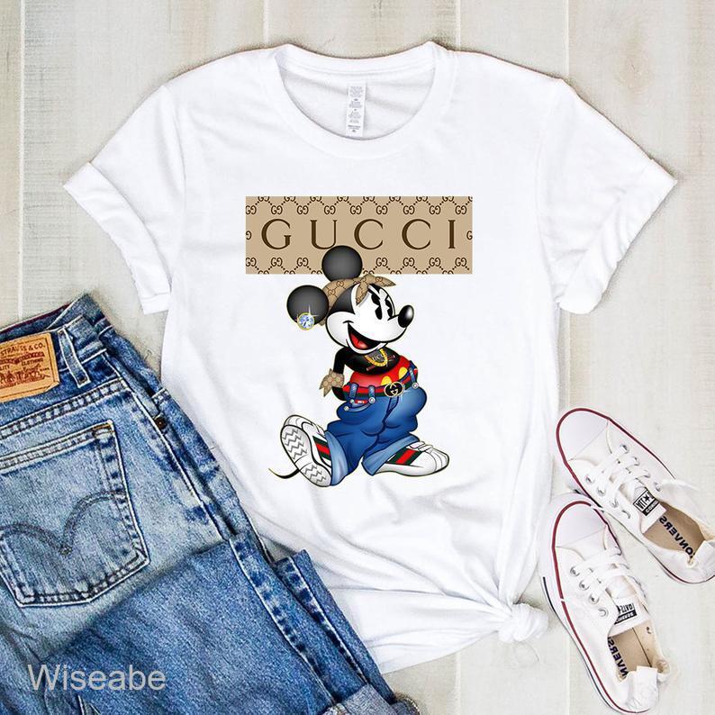 Gangster Mickey Mouse Gucci Unisex T-Shirt Gucci Logo T- Shirt WTS467