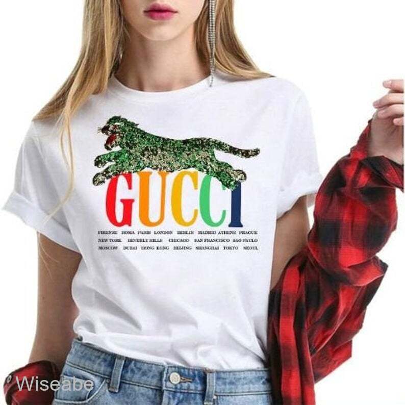 Gucci Jaguar Shirt Gucci Logo Unisex T-Shirt WTS415