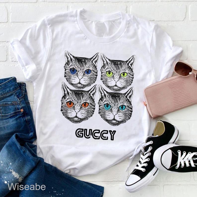 Four Cat With Gucci Logo Unisex T-Shirt WTS412