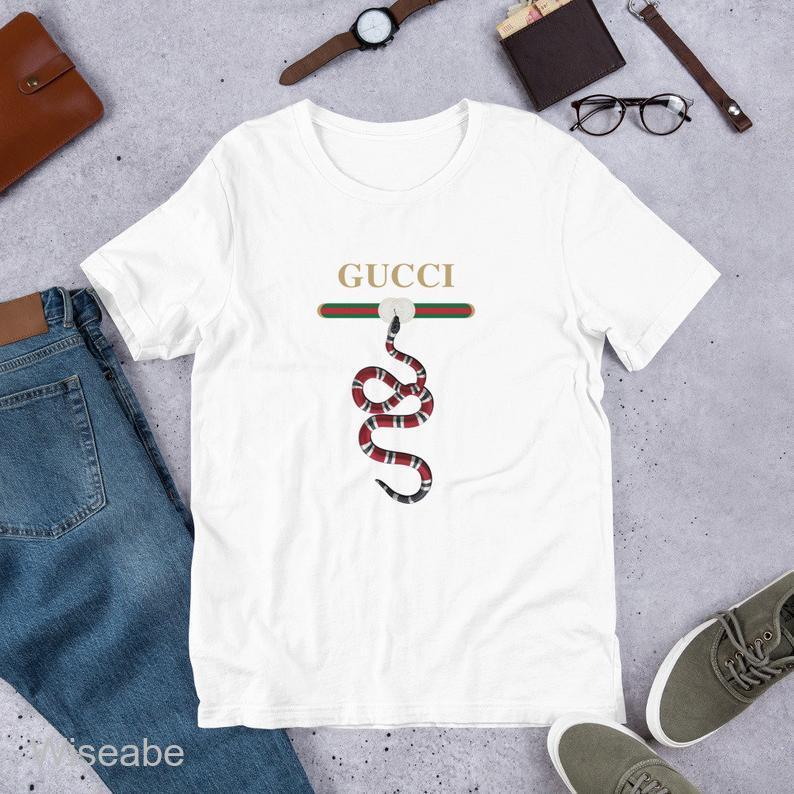 Red Snake Gucci Logo Unisex T-Shirt Gucci Shirt WTS401