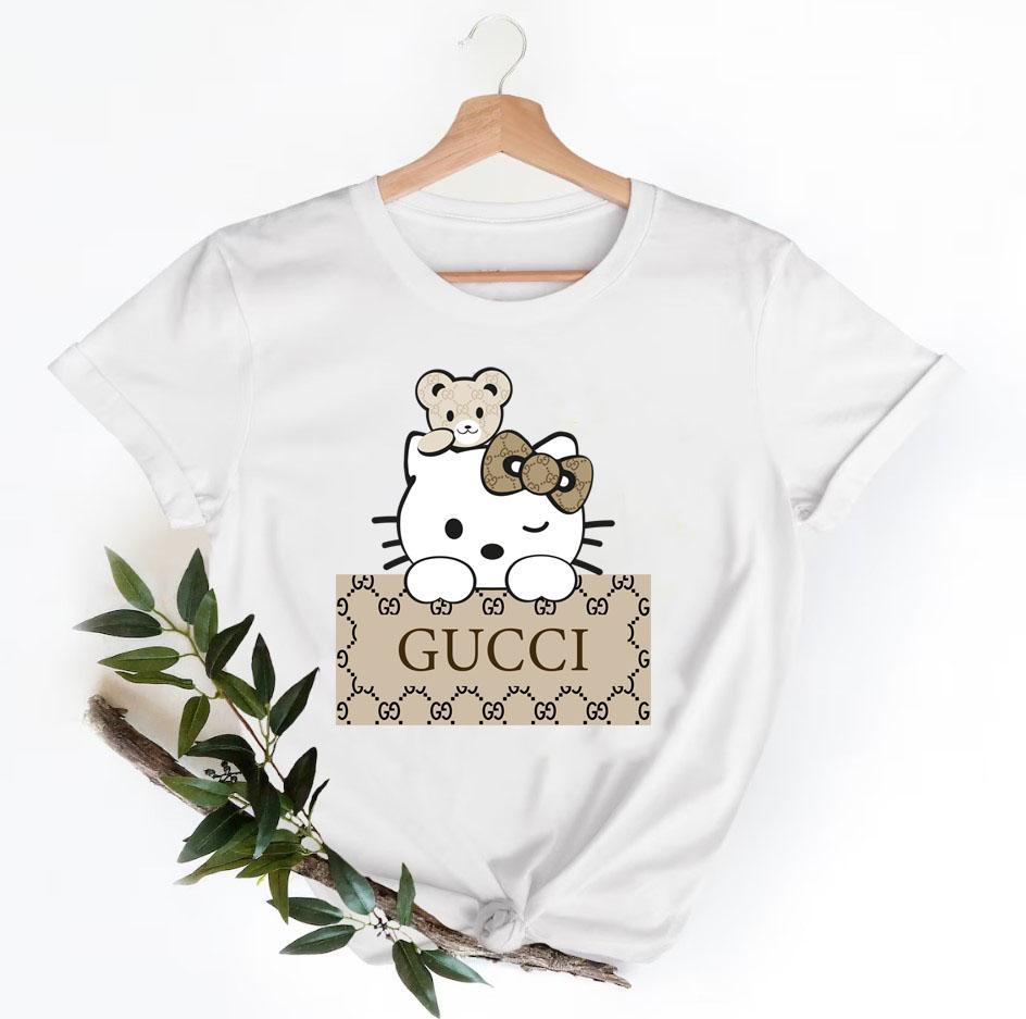 Hello Kitty Gucci Shirt, Gucci Logo T-Shirt, Unisex Fashion Gucci Shirt, Gucci Tee, Gucci Luxury Tshirt LTS061