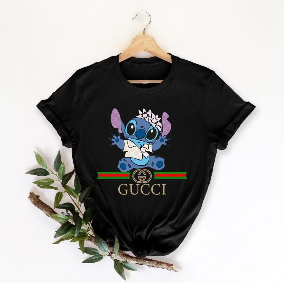 Stitch Gucci Shirt, Gucci Logo T-Shirt, Unisex Fashion Gucci Shirt, Gucci Tee, Gucci Luxury Tshirt LTS056
