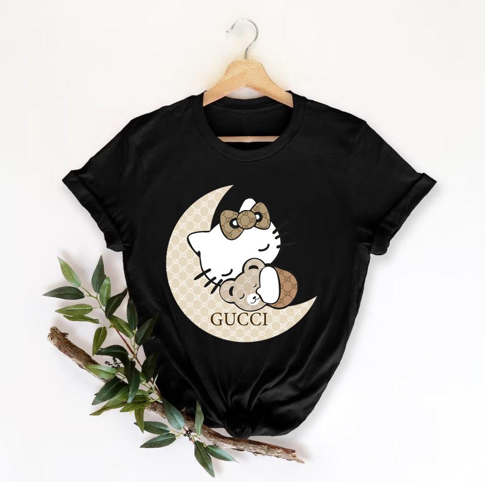Hello Kitty Gucci Shirt, Gucci Logo T-Shirt, Unisex Fashion Gucci Shirt, Gucci Tee, Gucci Luxury Tshirt LTS062