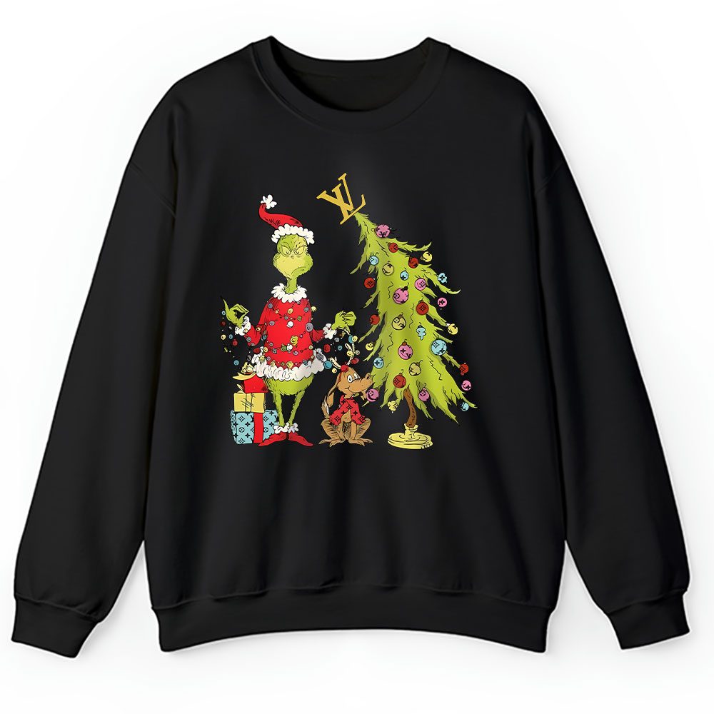 Grinch Christmas Tree Louis Vuitton Unisex Sweatshirt BTN19612