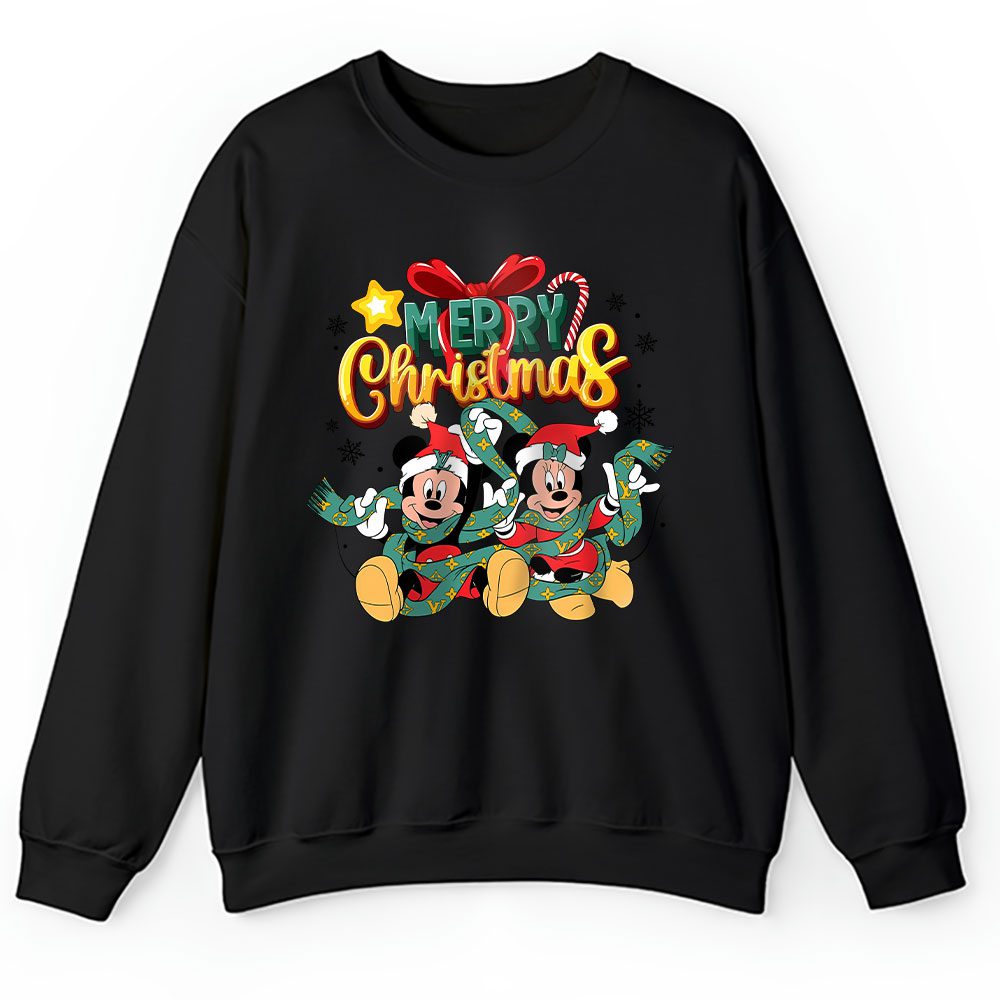Merry Christmas Minnie Mickey Magic Kingdom Louis Vuitton Unisex Sweatshirt BTN19644