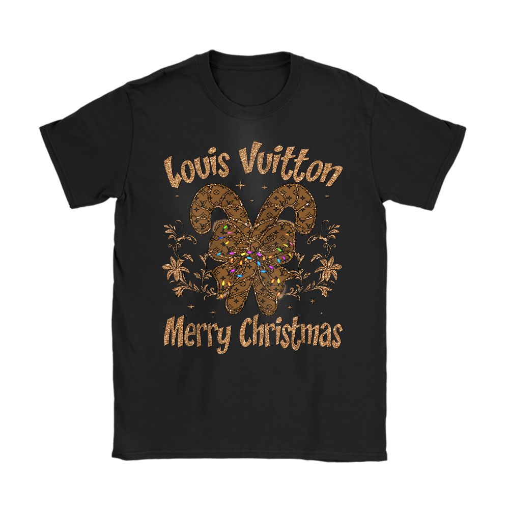 Colorful Coquette Glitter Christmas Tree Louis Vuitton Unisex T-Shirt Cotton Tee BN19580
