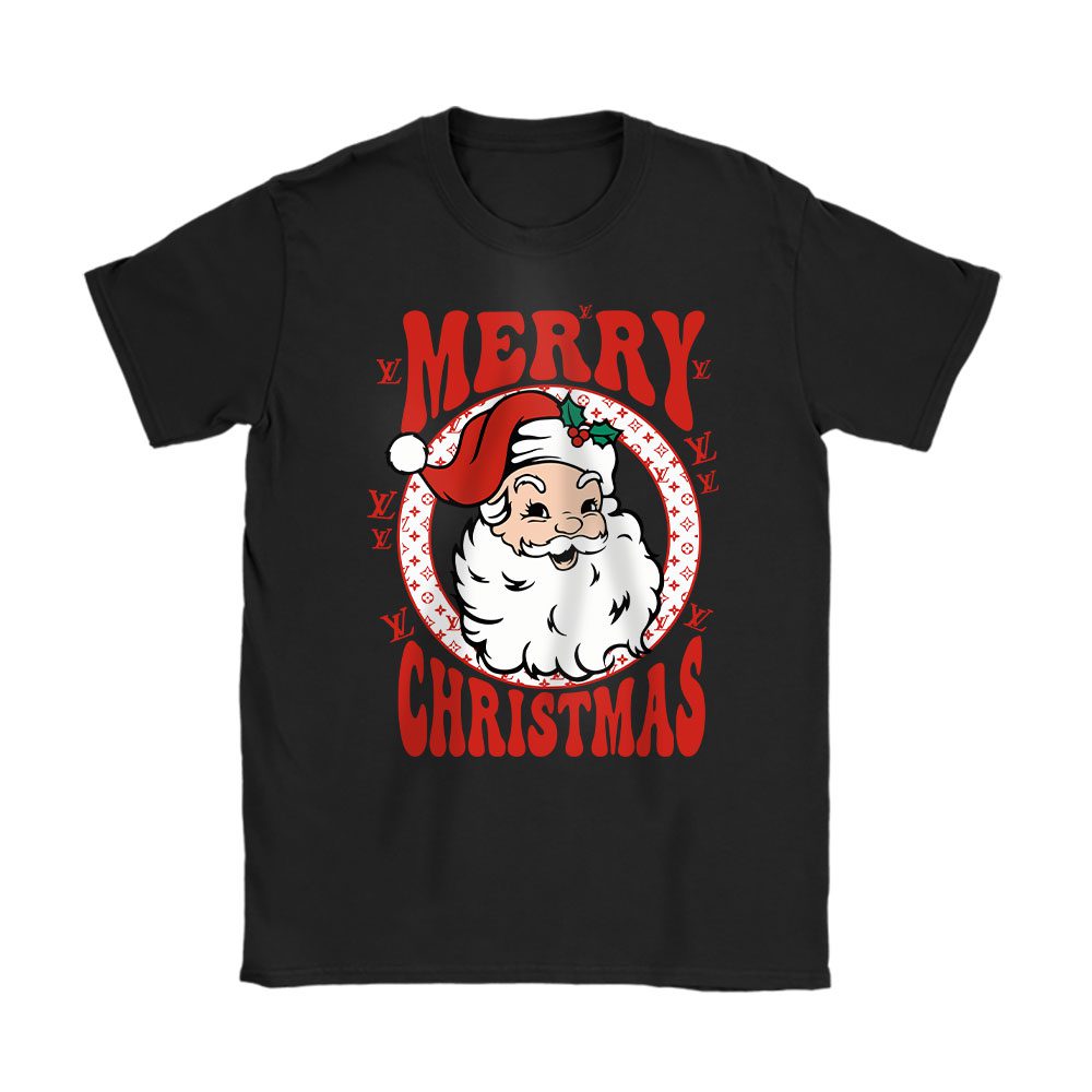 Retro Merry Christmas Santa Louis Vuitton Unisex T-Shirt Cotton Tee BN19701