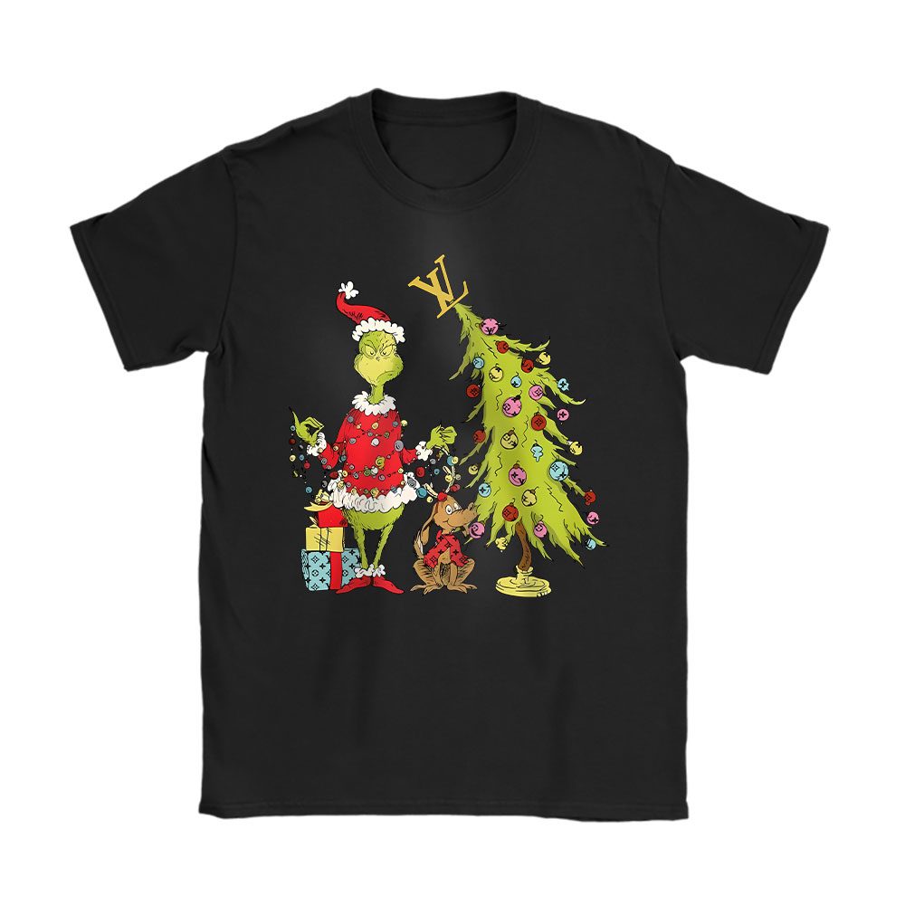 Grinch Christmas Tree Louis Vuitton Unisex T-Shirt Cotton Tee BN19612