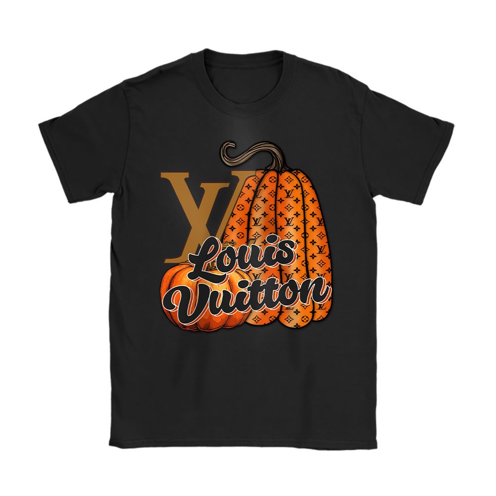 Retro Fall Bundle Pumpkin Thanksgiving Louis Vuitton Unisex T-Shirt Cotton Tee BTN18222