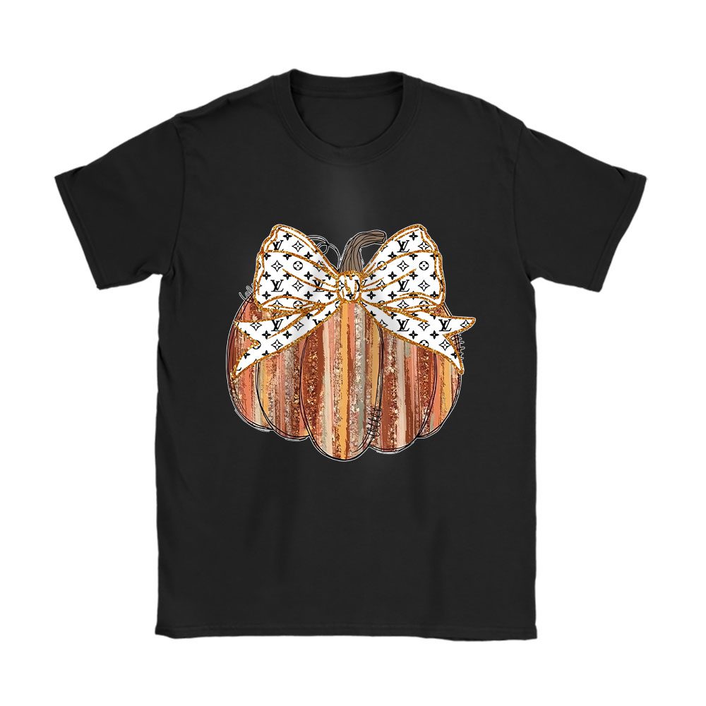 Colorful Coquette Gold Glitter Pumpkin Louis Vuitton Unisex T-Shirt Cotton Tee BN17725